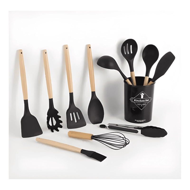 JUEGO UTENSILIOS DE COCINA SILICONA ANTIADHERENTES 12 PCS - 2