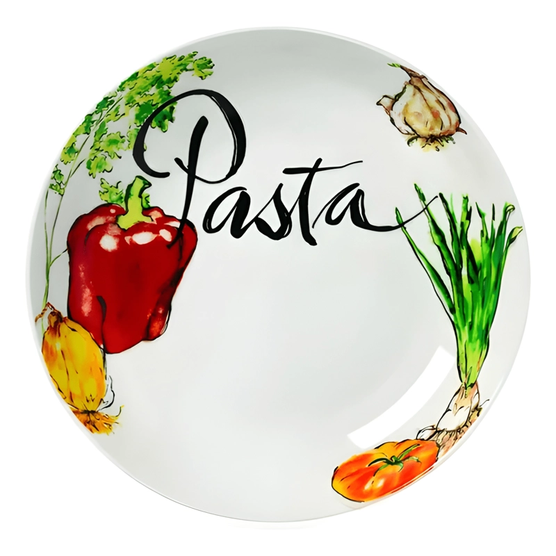 JUEGO DE 5 PIEZAS DE PORCELANA PARA PASTA CON DISEÑO VEGE... - 2