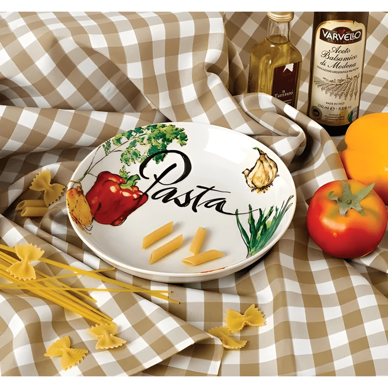 JUEGO DE 5 PIEZAS DE PORCELANA PARA PASTA CON DISEÑO VEGE... - 4