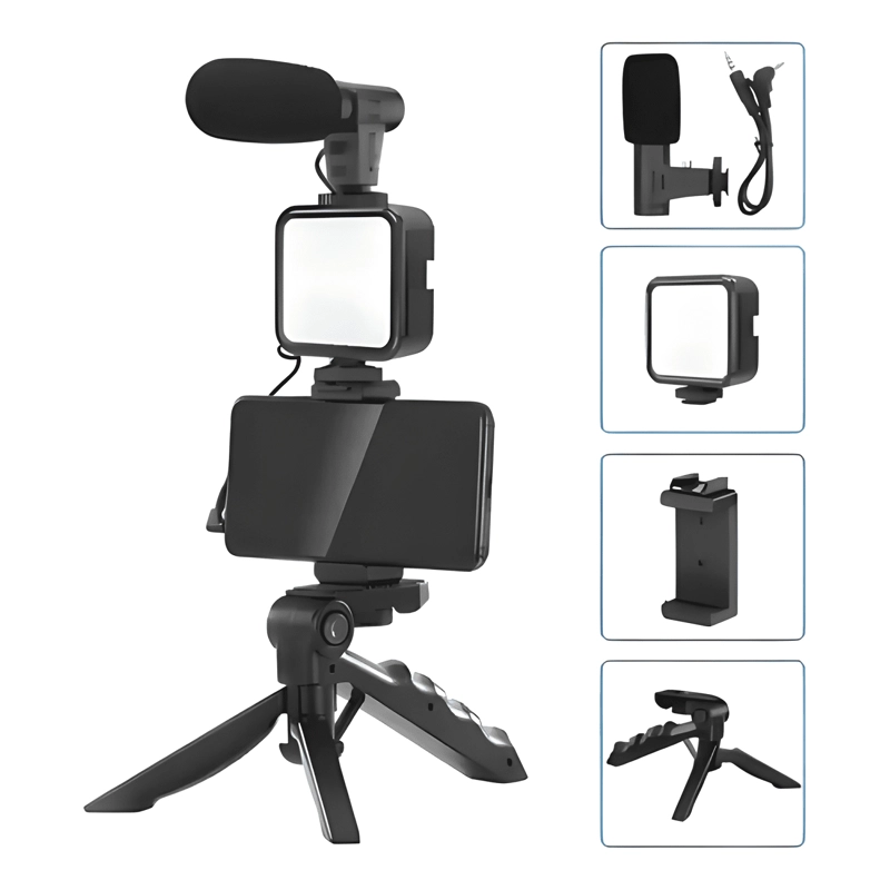 ESTABILIZADOR AY-49 CELULAR KIT GRABACION TRIPODE NEGRO - 4