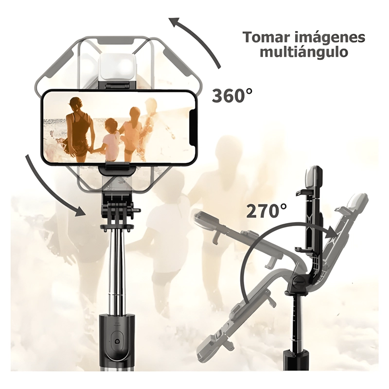 TRIPODE DE PALO SELFIE PARA MOVIL 1M LUZ CONTROL NEGRO #10 - 1