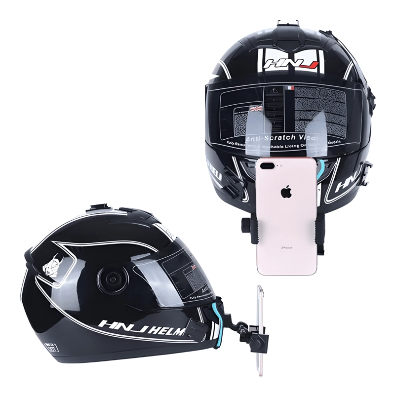 SOPORTE PARA CASCO DE MOTO CON MONTAJE EN MENTON PARA NEGRO - 3