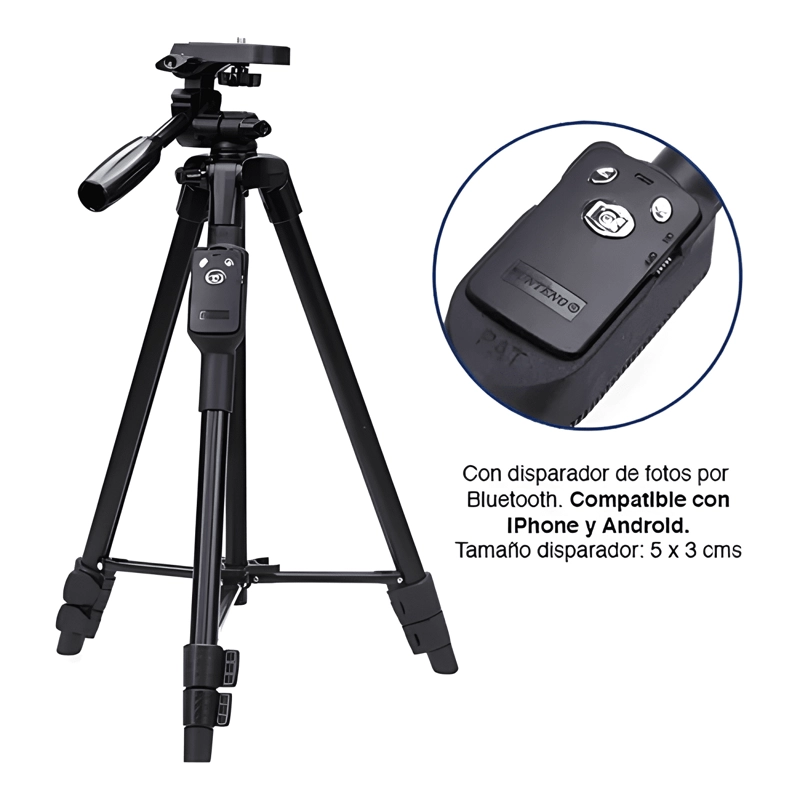 TRIPODE PARA CELULAR IPHONE CAMARA CON DISPARADOR BLUETOOTH - 4