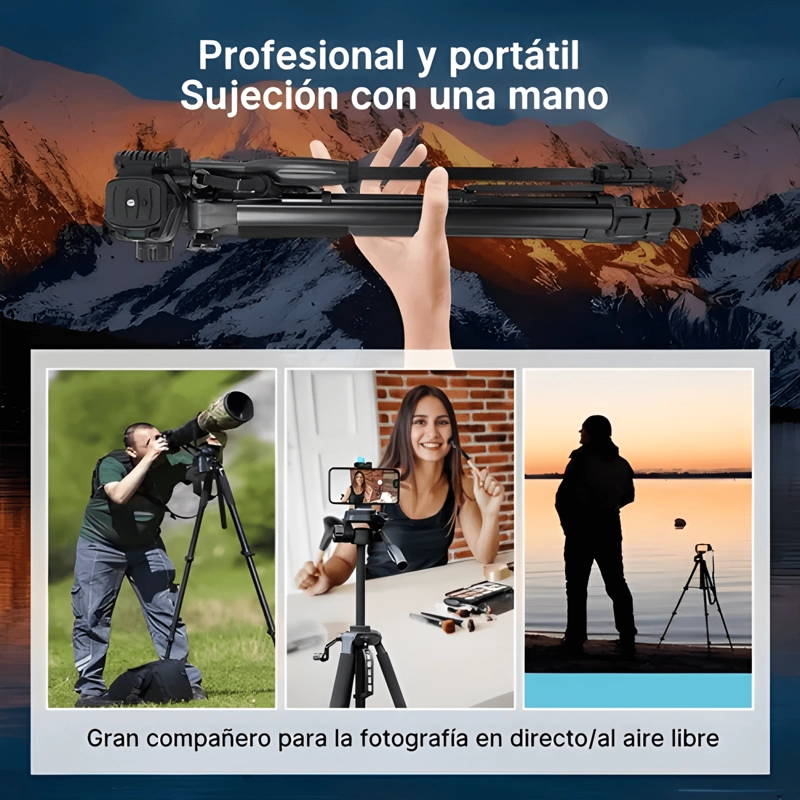 TRIPODE PARA CAMARA PROFESIONAL CON CONTROL BLUETOOTH 160CM - 1