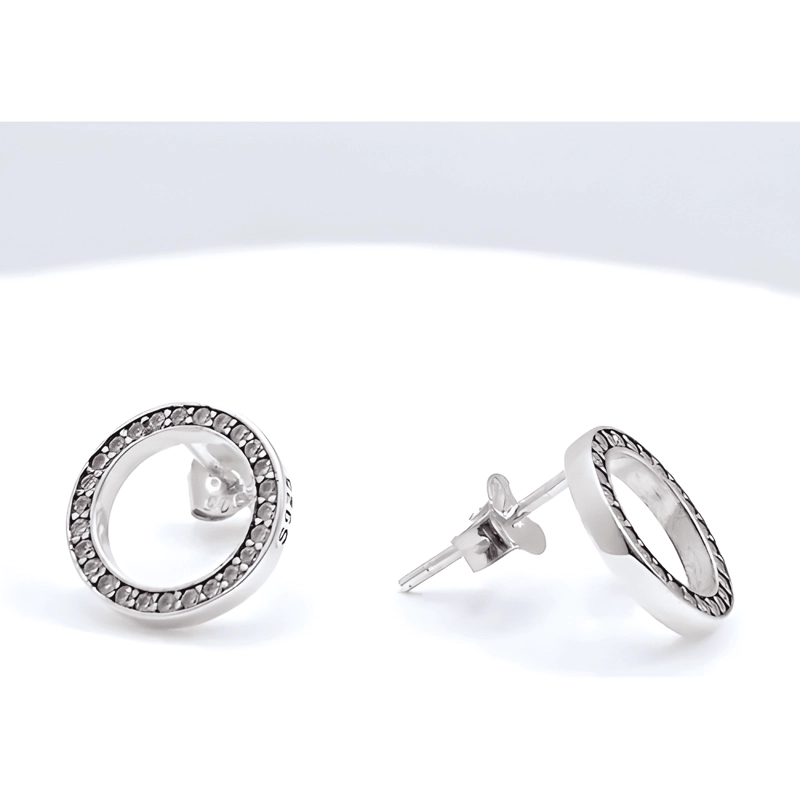 AROS CIRCULOS, PLATA 925, CZ; JOYERIA FINA, REGALO DE MUJER - 2