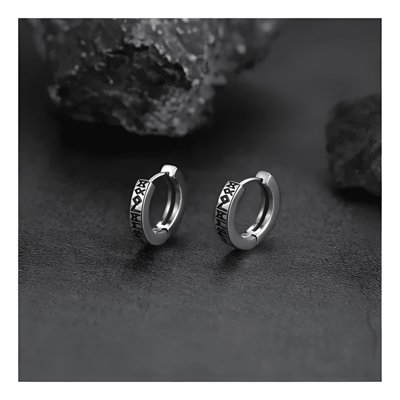PACK 2 PARES AROS RUNAS VIKINGAS HOMBRE MUJER PIERCING #2 - 3