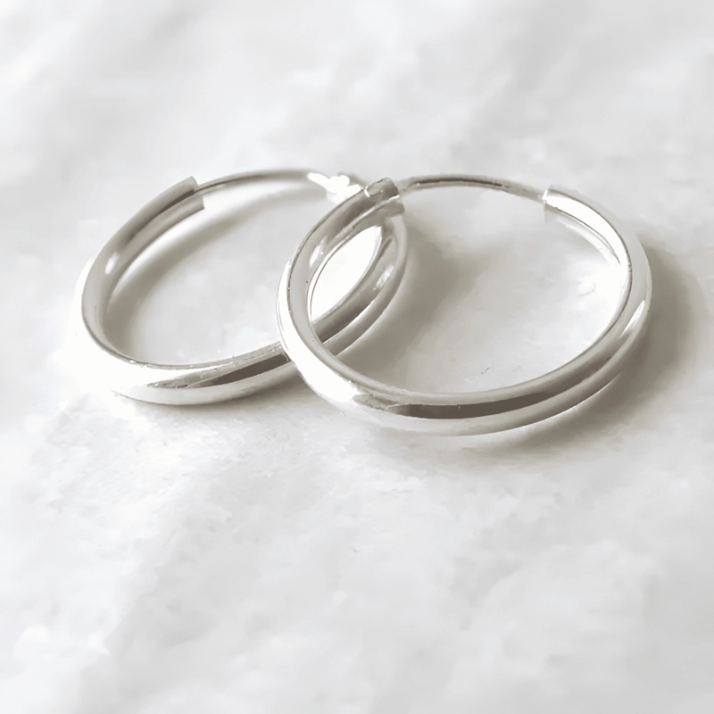 (3 PAR) ARGOLLAS PLATA 925 - 10MM, 14MM Y 20MM - 3