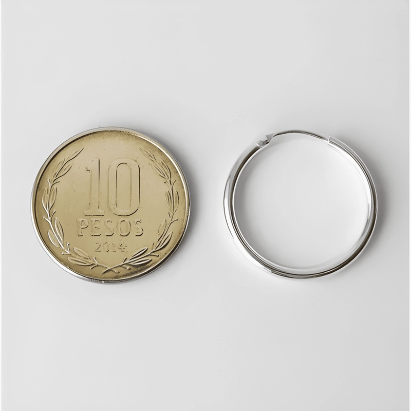 (3 PAR) ARGOLLAS PLATA 925 - 10MM, 14MM Y 20MM - 4