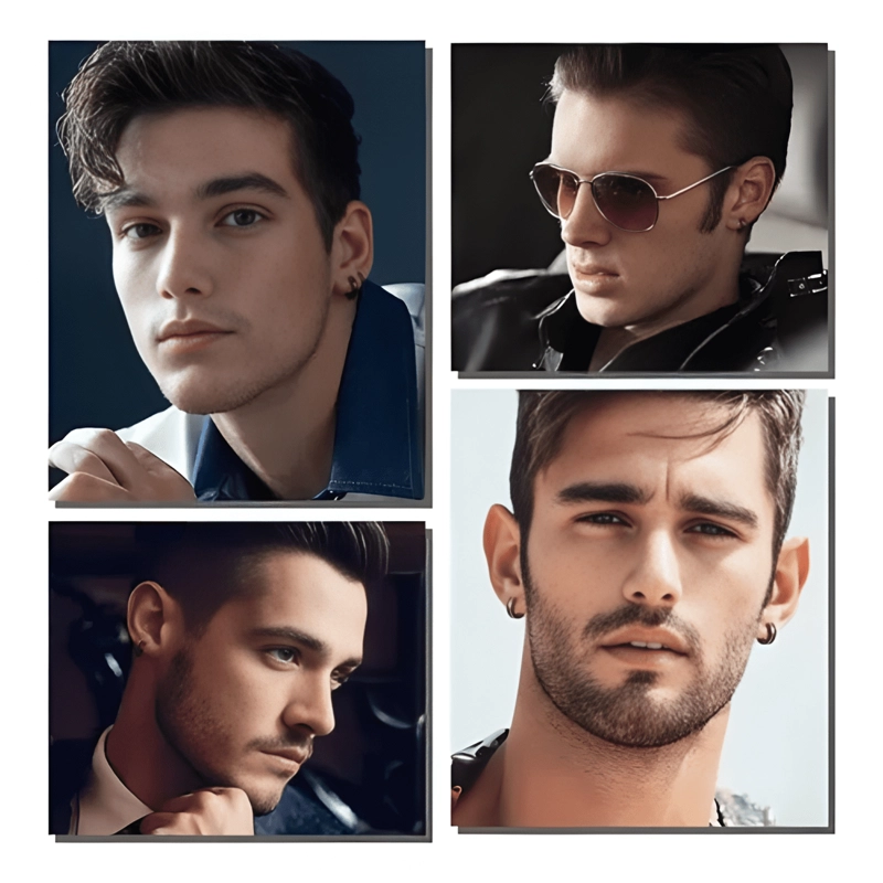 PACK 15 PARES ARETES HOMBRE CON PIERCING, ARRACADAS HOMBRE - 3