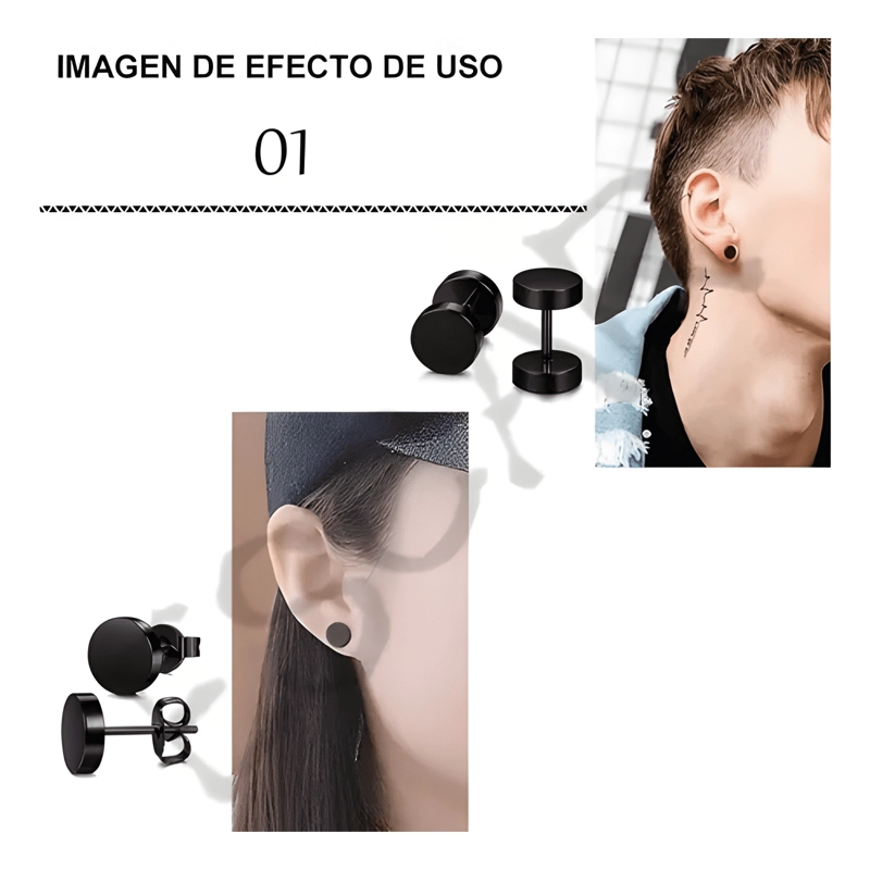 PACK 15 PARES ARETES HOMBRE CON PIERCING, ARRACADAS HOMBRE - 4