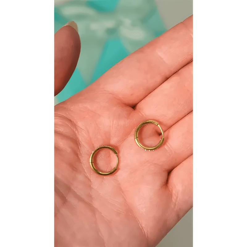 ARGOLLAS AURA SHINE 10MM TITANIO ASTM F136 CHAPADO DORADO - 3