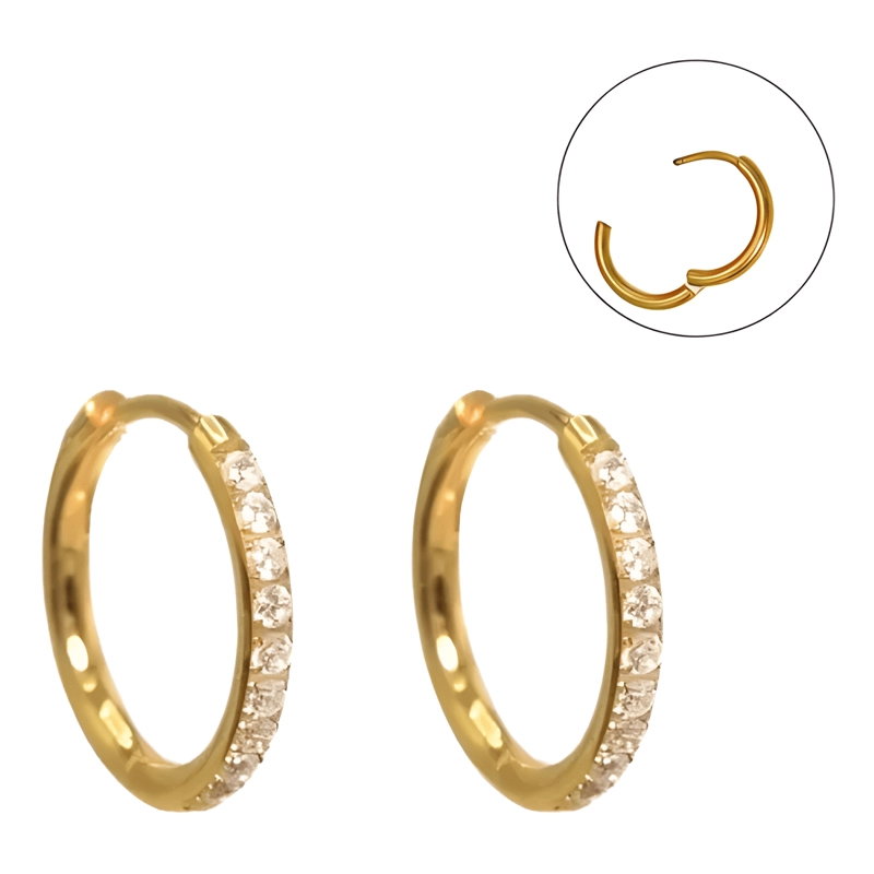 ARGOLLAS AURA SHINE 10MM TITANIO ASTM F136 CHAPADO DORADO - 4