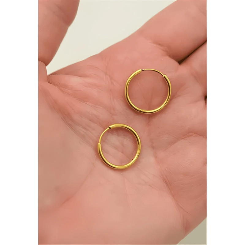 AROS LISOS ARGOLLAS 14MM TITANIO ASTM F136 CHAPADAS DORADO - 4