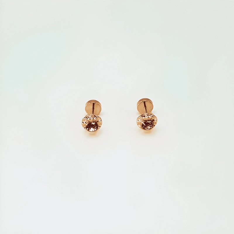 AROS PARA BEBE  Y NIÑA ABRIDORES DE ORO 14K, PIEDRA CIRCON - 1