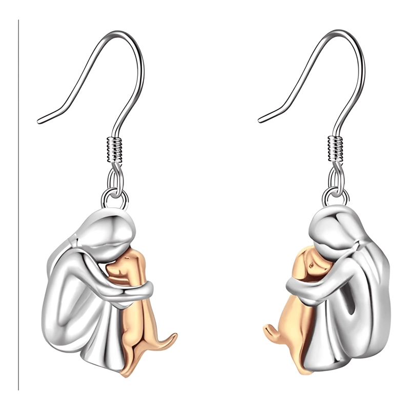AROS MUJER PERRO PENDIENTES PLATA 925 JOYA MUJER REGALO #1 - 2