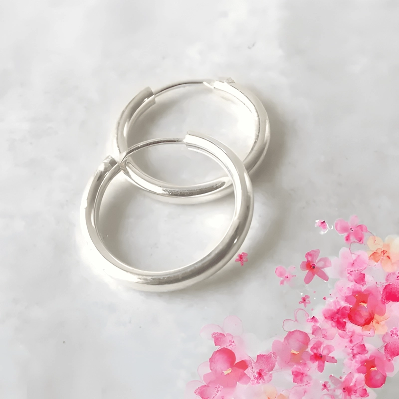 AROS DE PLATA 925 ARGOLLAS 14 MM - 2