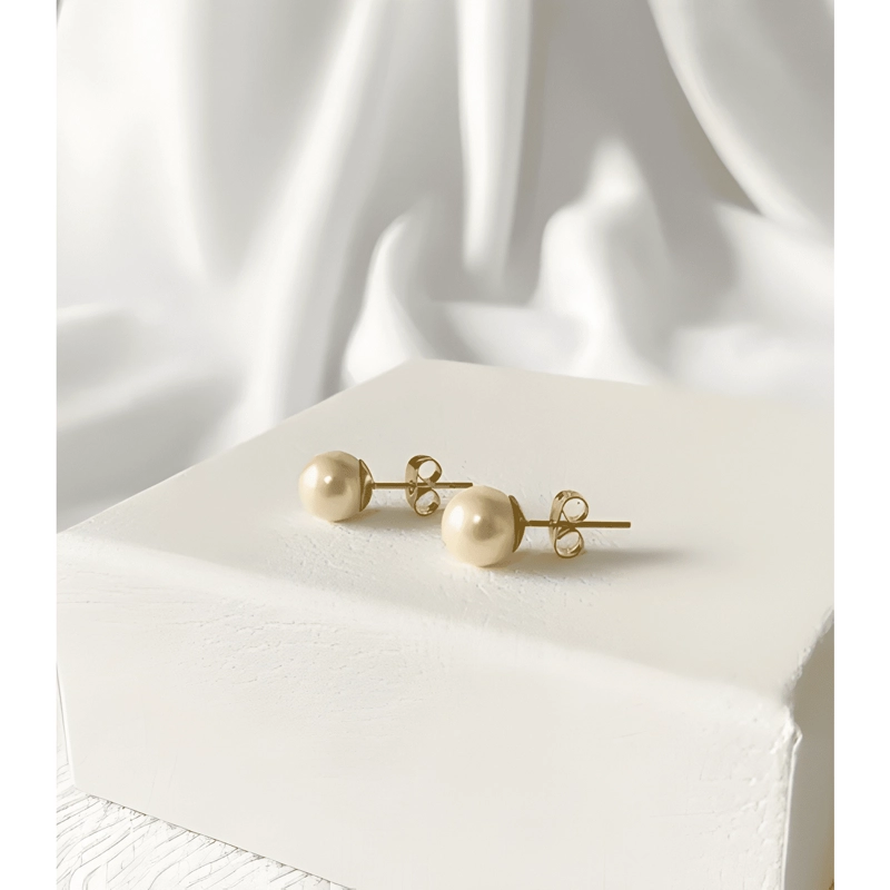 AROS DE PERLA MALLORCA CLASICO BASE ENCHAPADA EN ORO 18K #8 - 2