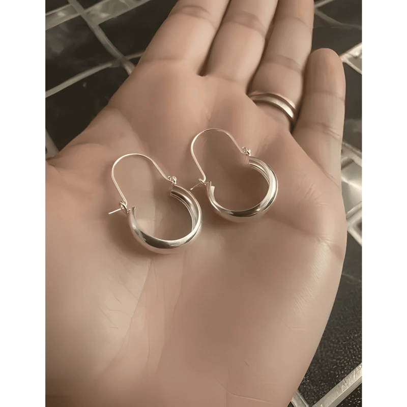 AROS ARGOLLA BOTE LISOS MUJER PLATA 925 16MM REGALO CAJA - 2