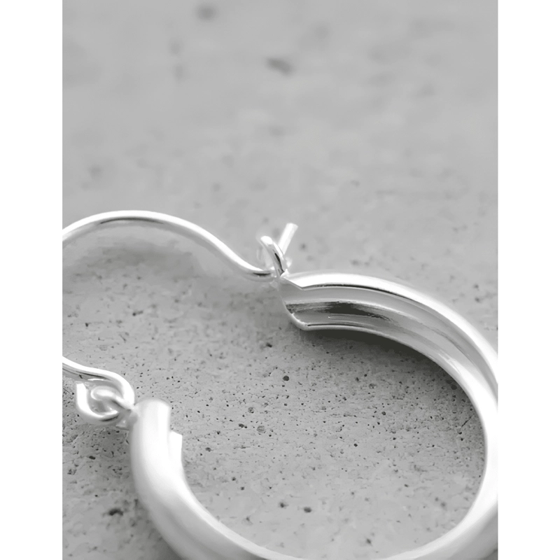 AROS ARGOLLA BOTE LISOS MUJER PLATA 925 16MM REGALO CAJA - 4