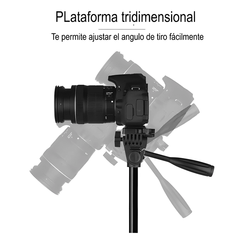 TRIPODE PARA CAMARA PROFESIONAL Y CELULAR CON NEGRO - 2