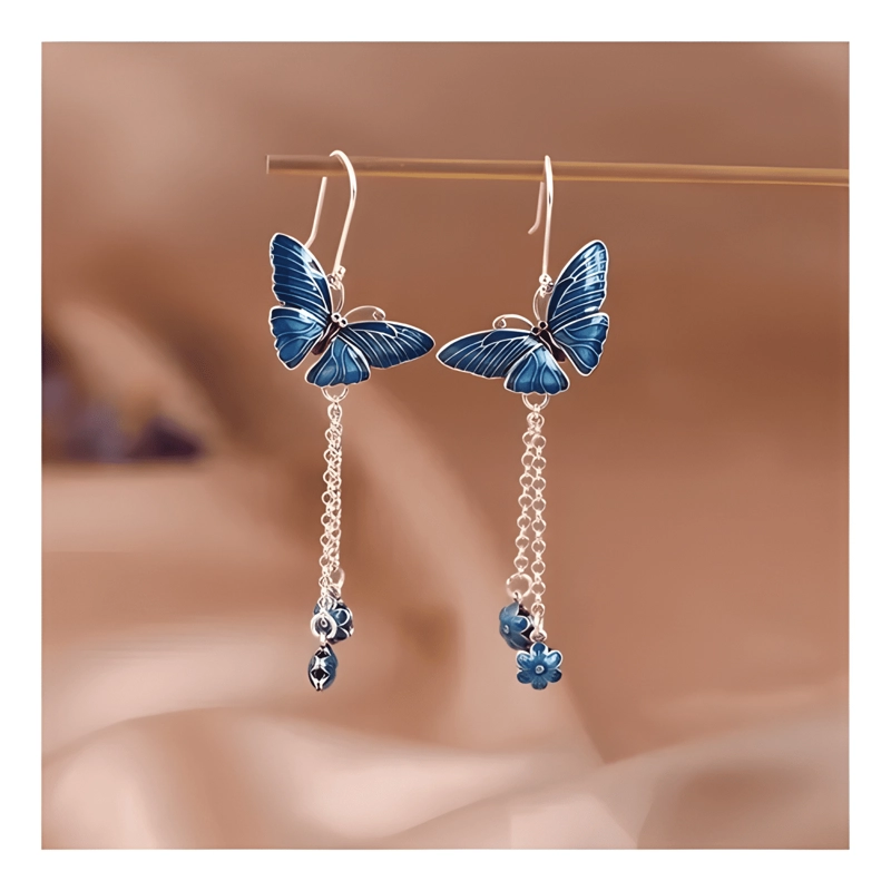 AROS COLGANTES MARIPOSA GANCHO PLATA S925 MUJER #2 - 1