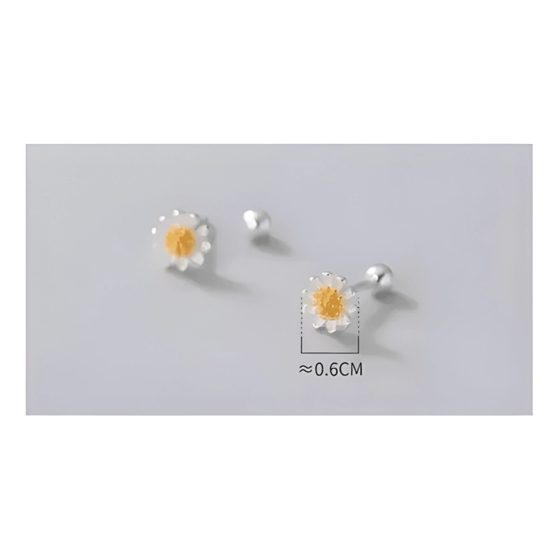 PENDIENTES MARGARITA, AROS PARA NIÑA O MUJER DE PLATA - 1