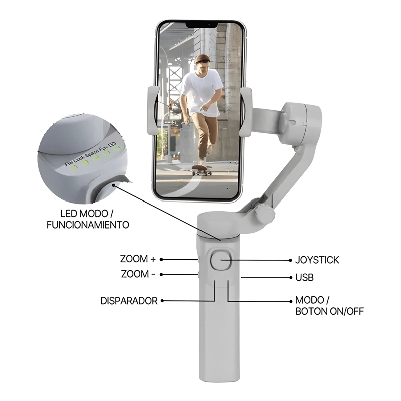GIMBAL ESTABILIZADOR PARA CELULAR 3 EJES ANDROID IPHONE APP - 2