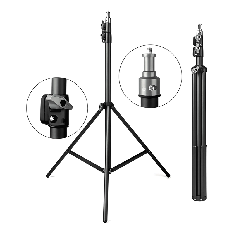 SOPORTE TRIPODE MULTIFUNCIONAL 2,1MTS CAMARA LUCES NEGRO - 4