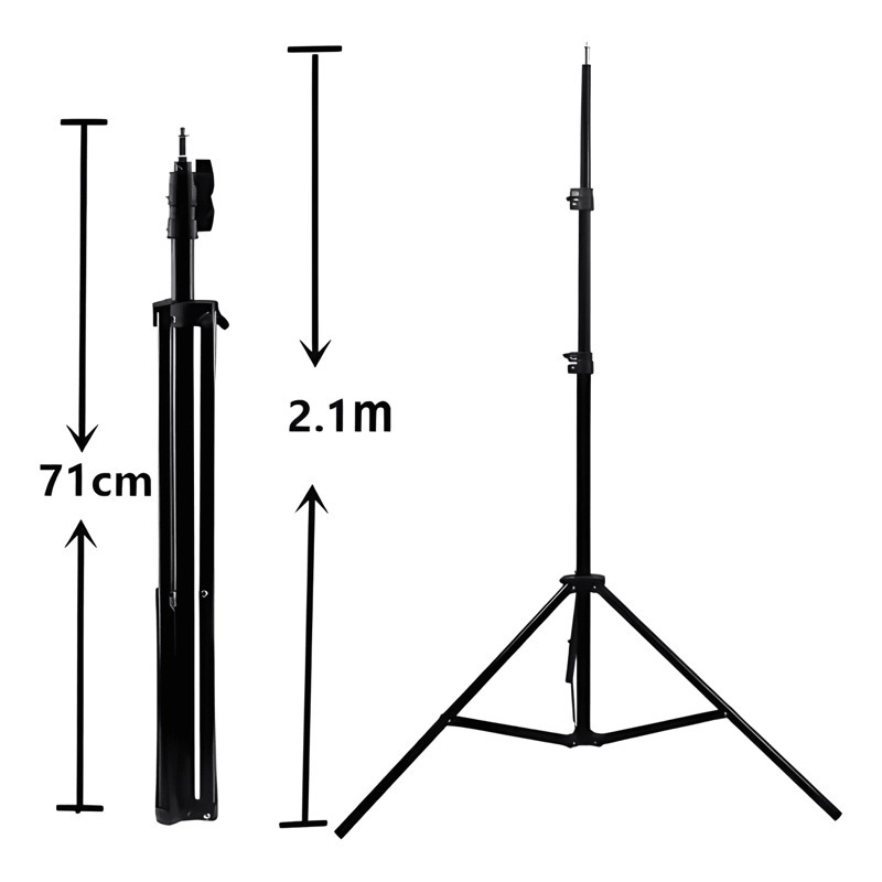 TRIPODE, 2.10 MTRS ATRIL ARO DE LUZ, CAMARA, TERMOMETRO - 4