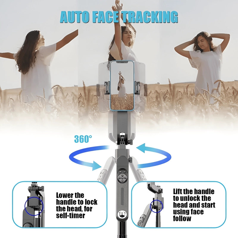 TRIPODE DE PALO SELFIE LUZ RELLENO CONTROL REMOTO NEGRO - 3