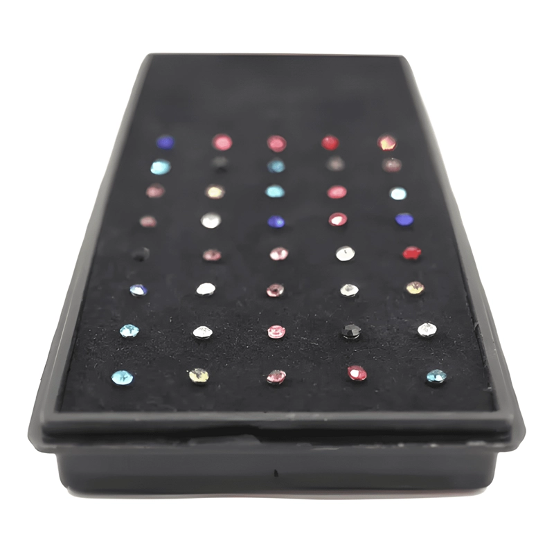 ARO PUNTO NARIZ PIERCING ACERO SET 40 UNIDADES MIX COLORES - 1