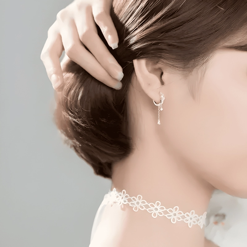 AROS DE PLATA REAL 925 GOTA AGUA CIRCONES ROSADA #3 - 2