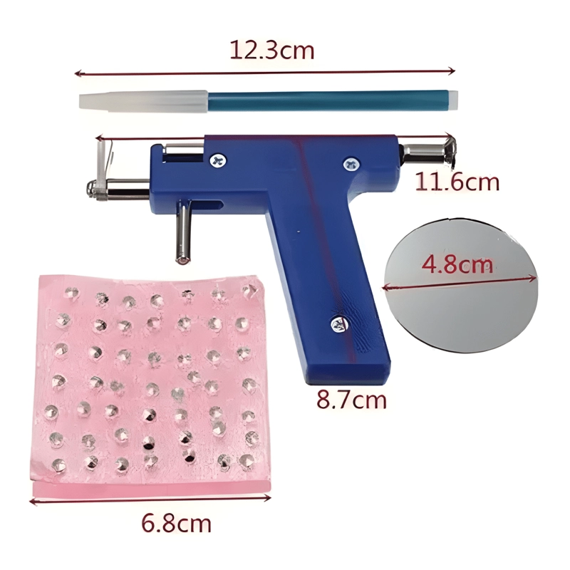 PISTOLA PERFORADORA DE OREJA PROFESIONAL + 98 AROS - 3