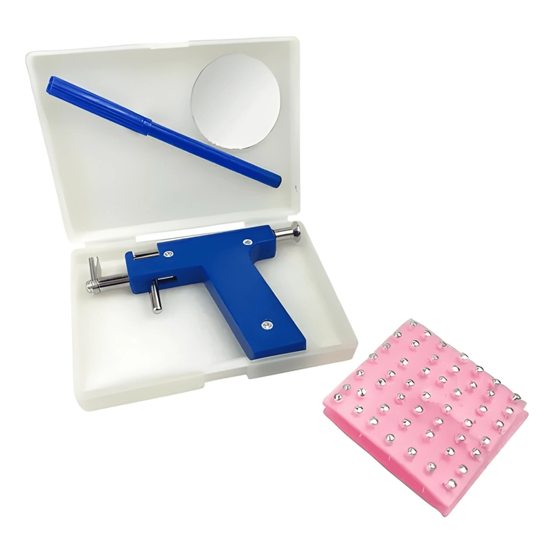 KIT PISTOLA PERFORADORA AROS ACERO INOXIDABLE 5 PZAS #1 - 1