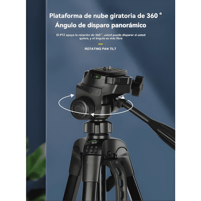 TRIPODE PROFESIONAL PARA CAMARA Y CELULAR, 140 CM DE NEGRO - 3
