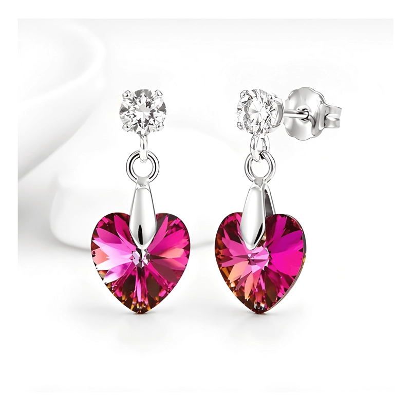 AROS PLATA 925 CRISTAL SWAROVSKI MUJER CAJA REGALO #2 - 1