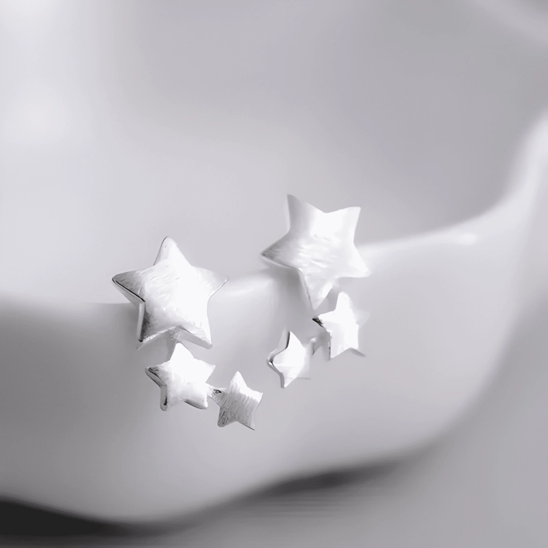 AROS TRIPLE ESTRELLA PLATEADA - 3