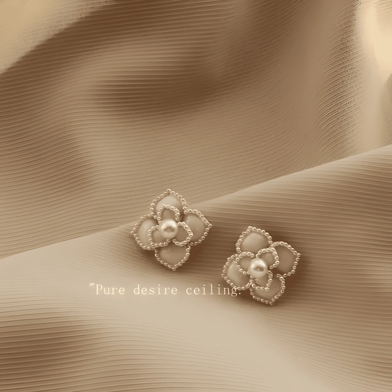 AROS DE FLOR CEREZO PLATA 925 FLORES MUJER COLGANTE BLANCO - 3
