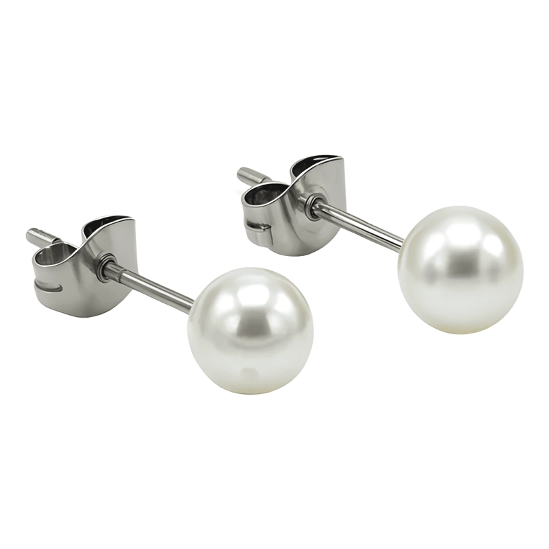AROS SASCHA PERLA 6MM TITANIO G23 ASTM F136 20G BLANCO - 4