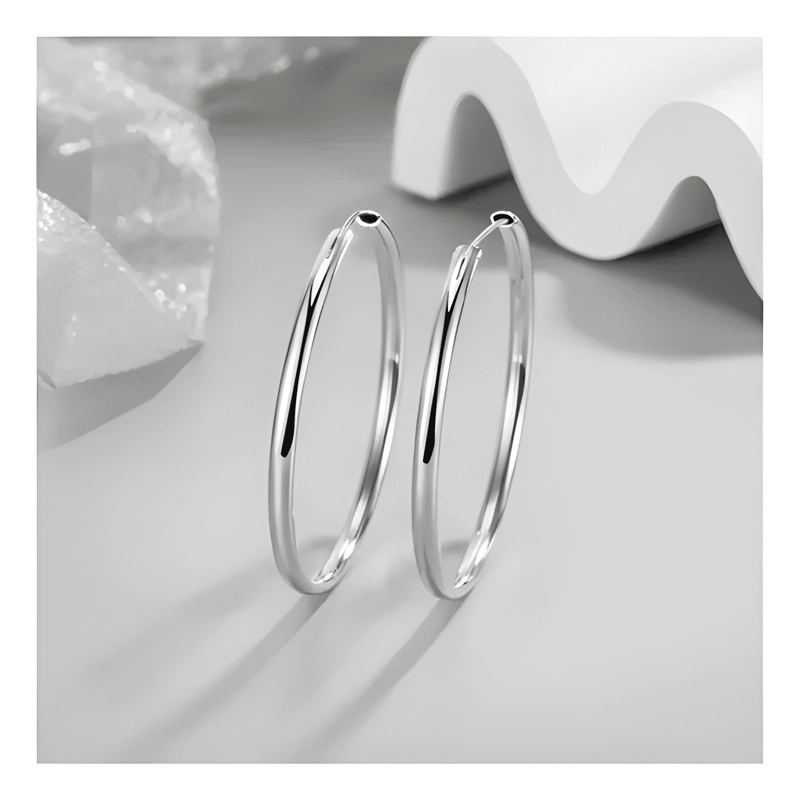 AROS PLATA ARGOLLA BORDE OVALADO 40 MM #1 - 3