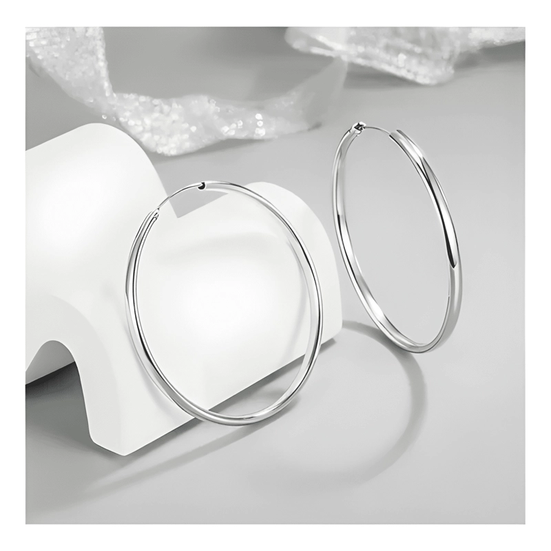AROS PLATA ARGOLLA BORDE OVALADO 40 MM #1 - 4