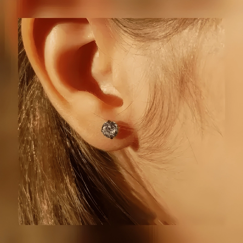 ARETES AROS PUNTOS LUZ FIGURAS ACERO INOXIDABLE ZIRCONIA - 2