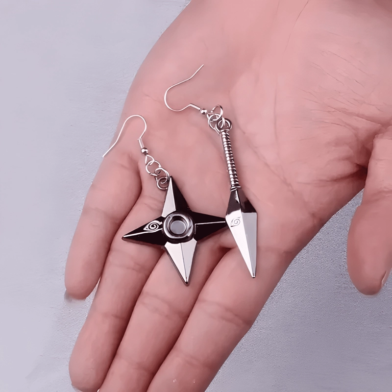 AROS PENDIENTES NARUTO KUNAI SHURIKEN - 1