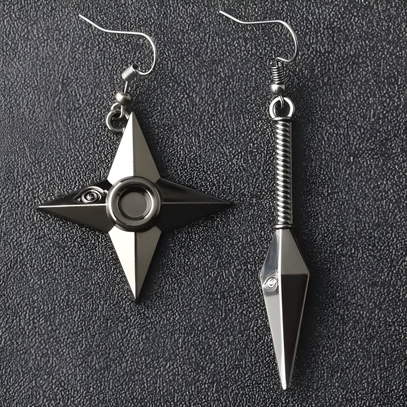 AROS PENDIENTES NARUTO KUNAI SHURIKEN - 2