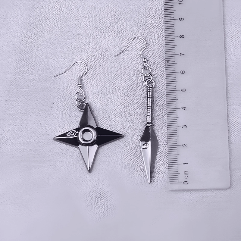 AROS PENDIENTES NARUTO KUNAI SHURIKEN - 3
