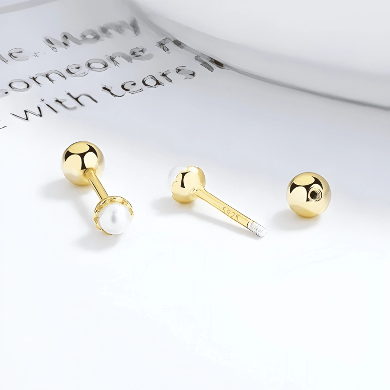 AROS CHAPADO EN ORO 18 KILATES (18K PARA BEBE ATORNILLADOS - 3