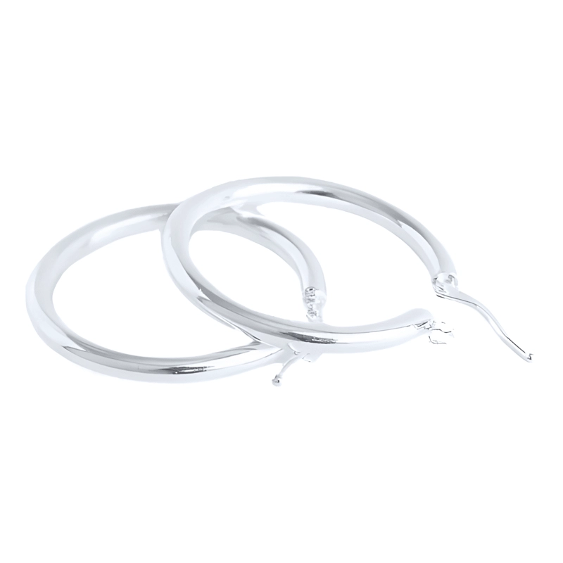 ARO ARGOLLAS GRUESA 40 MM DE PLATA PLATEADO - 1