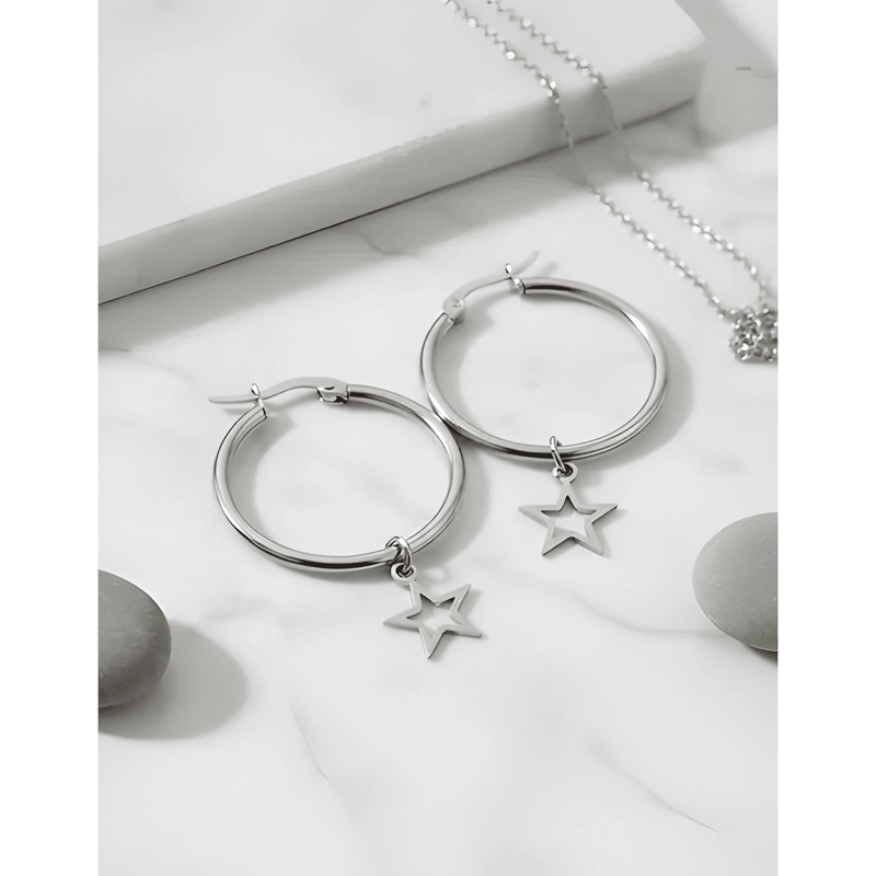 AROS ARGOLLAS C-DIJE ESTRELLA ACERO QUIRUR ARGACES 30MM 1PR - 1