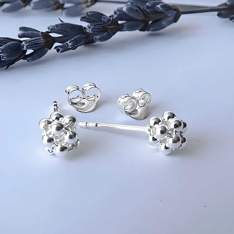 AROS ARITOS MINIPELOTITAS EN PLATA 925 + PRESENT. - 1