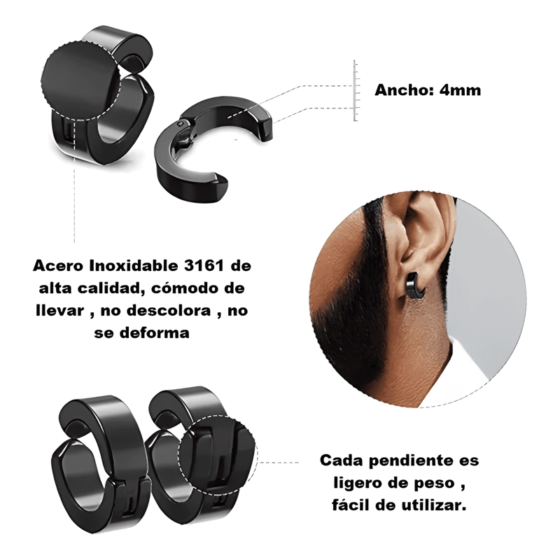 SET 10 PARES DE AROS PIERCING FALSOS A PRESION Y #1 - 1